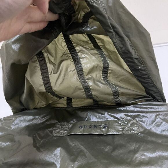 AGNES B. Dark Green Full zip Lightweight utility windbreaker hooded jacket SZ 1 - Picture 7 of 9